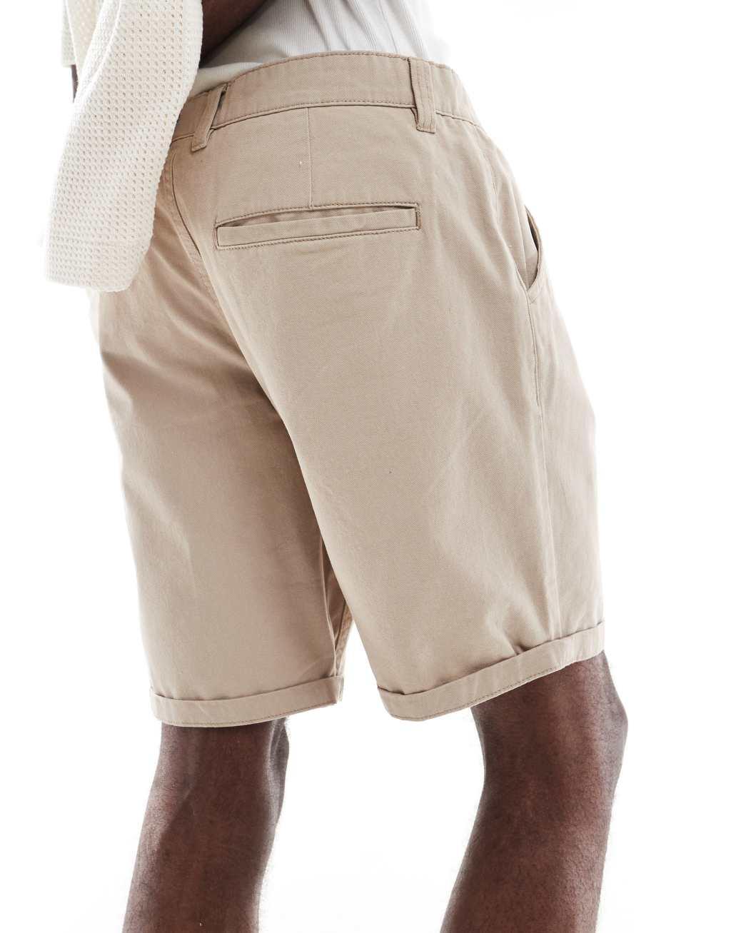 Brave Soul chino shorts in stone Product Image