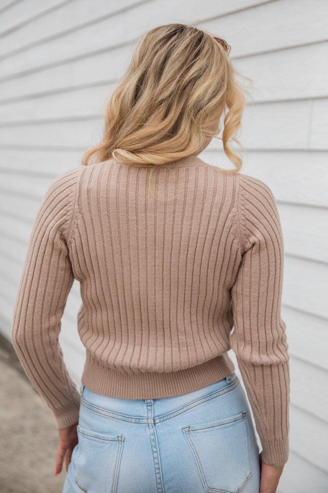 What You Needed Taupe Ribbed Cardigan FINAL SALE Product Image