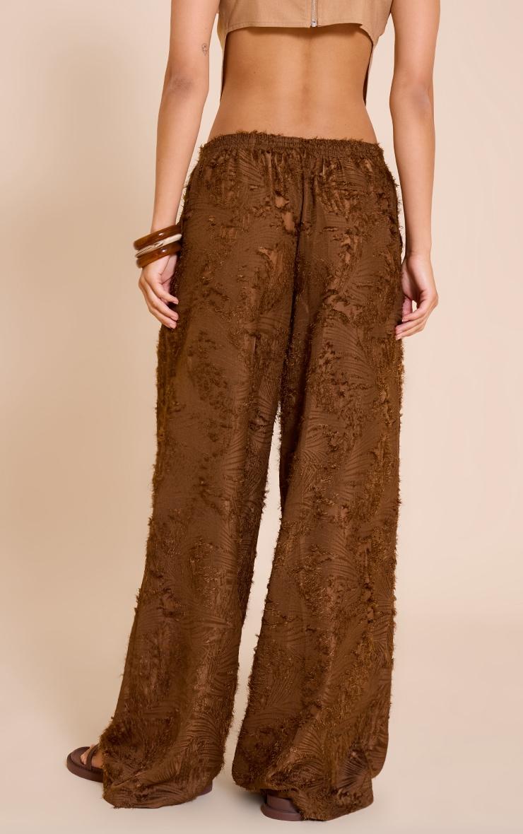 Chocolate Textured Flaoty Wide Leg Pants Product Image