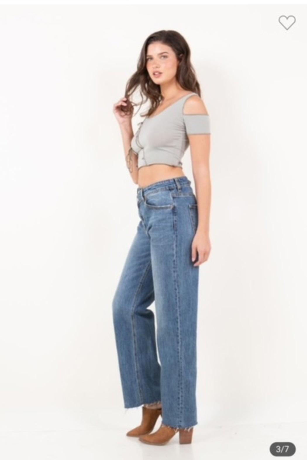 Crossover Cuff Jeans Product Image