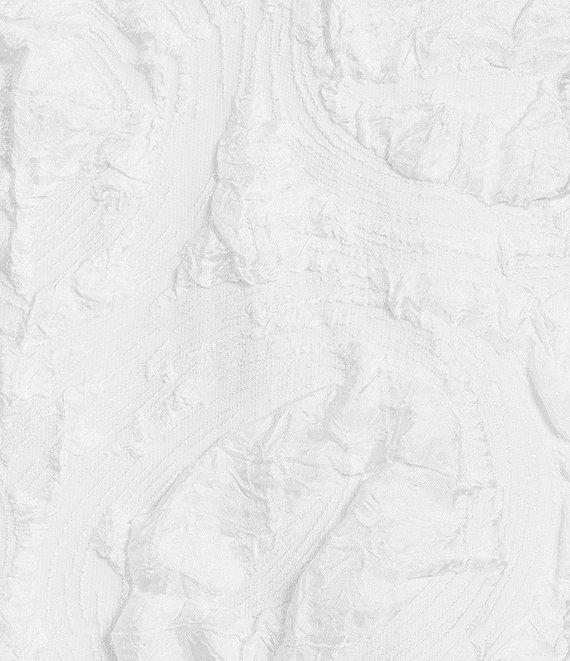 IC Collection Textured Woven Ruffle Mock Neck Long Sleeve Tunic Product Image