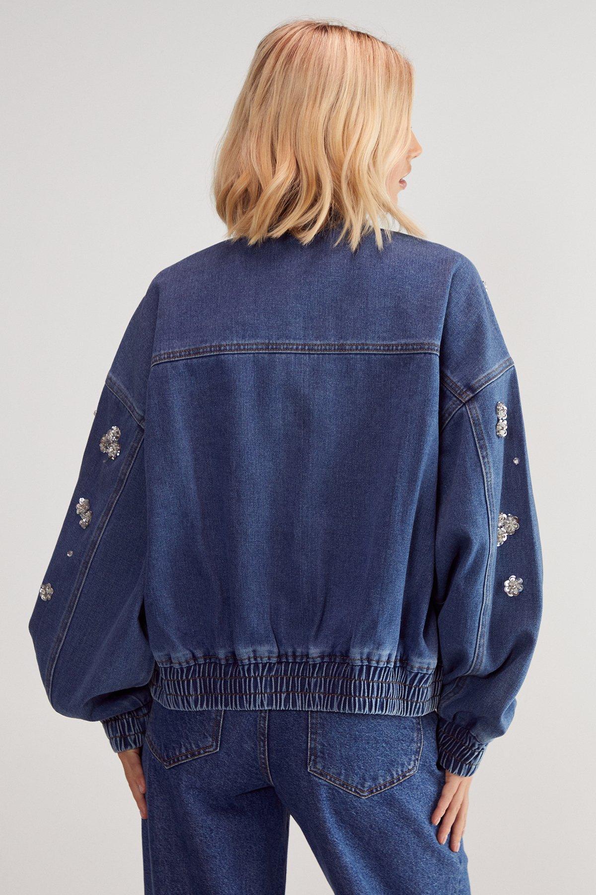 Embellished Flower Applique Jacket Product Image