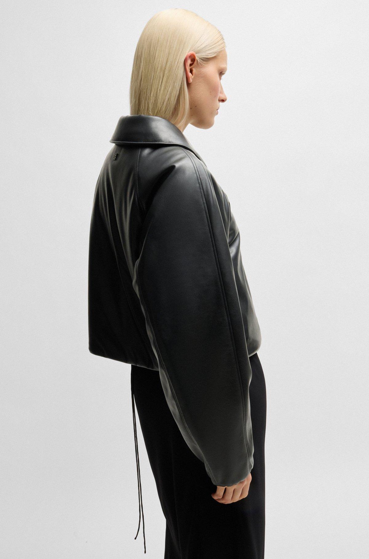 Balloon-shape jacket in padded faux leather Product Image