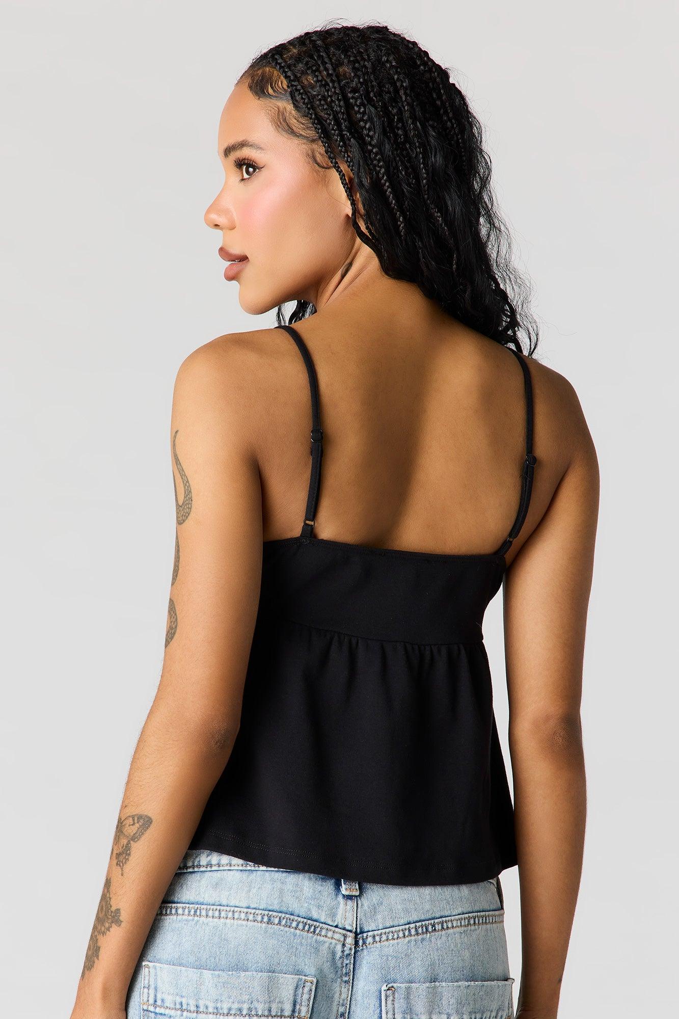 Surplice Lace Trim Babydoll Tank Female Product Image