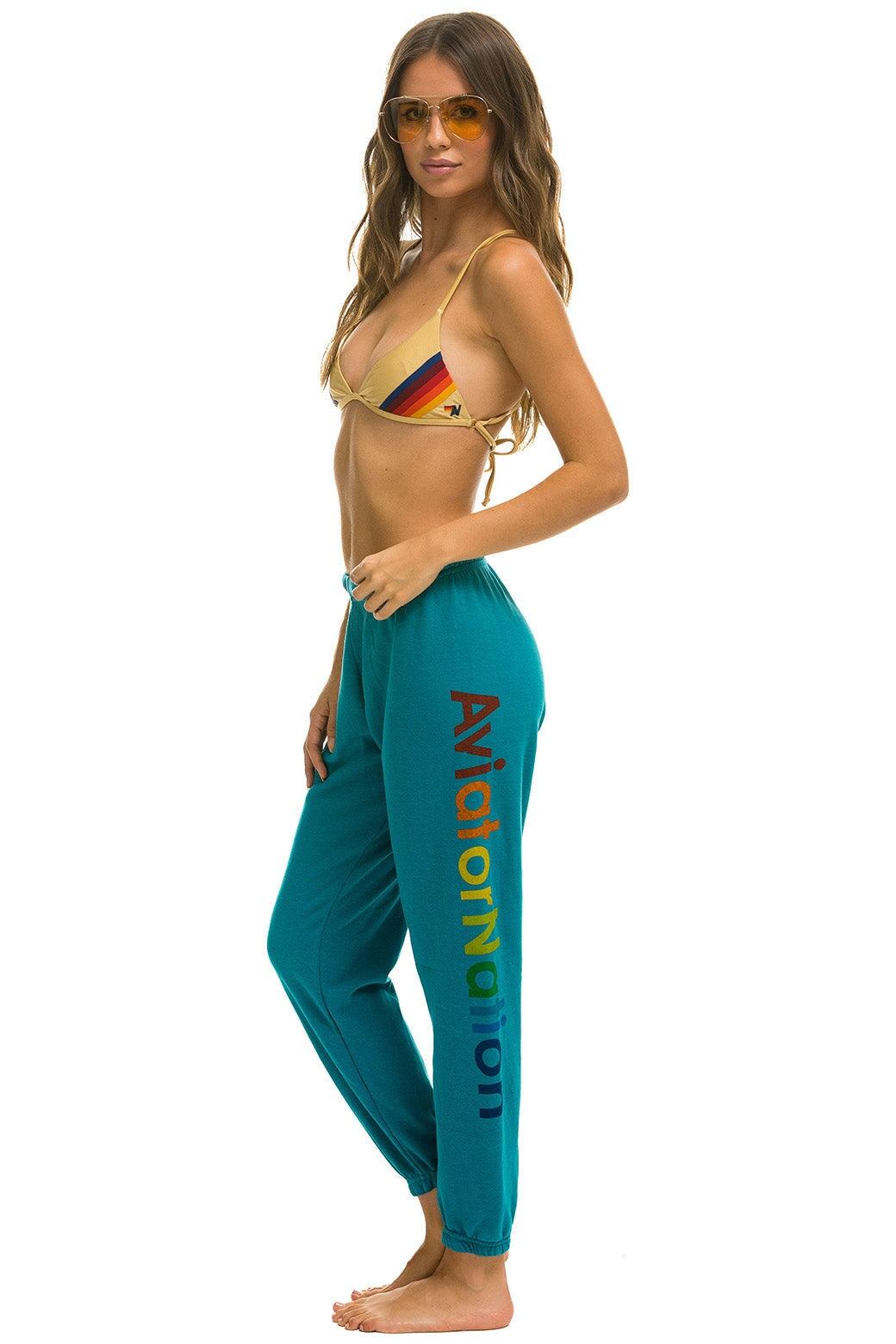 AVIATOR NATION LAS VEGAS SWEATPANTS - TEAL Female Product Image