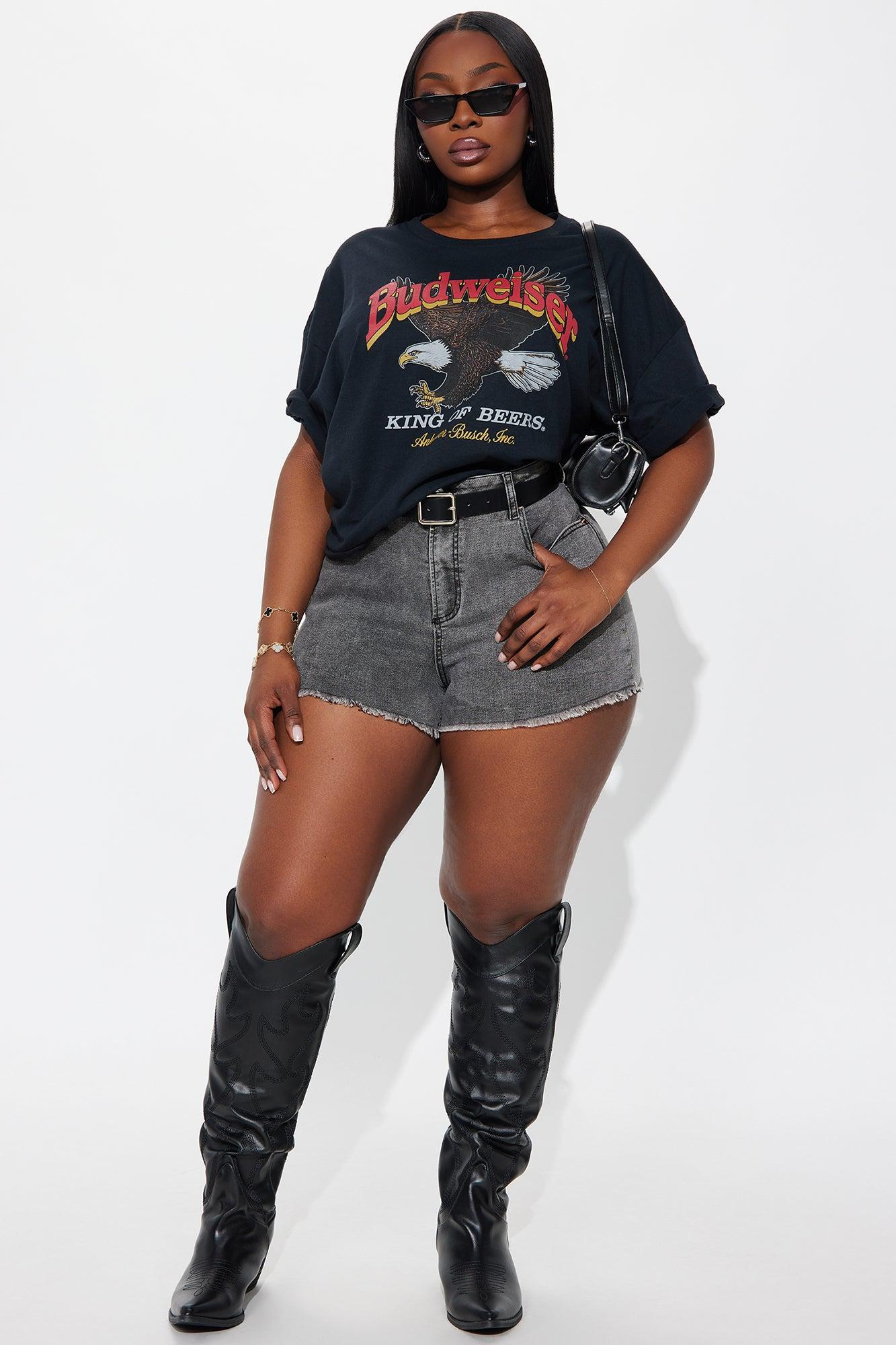 Always My Type Denim Shorts - Grey Female Product Image