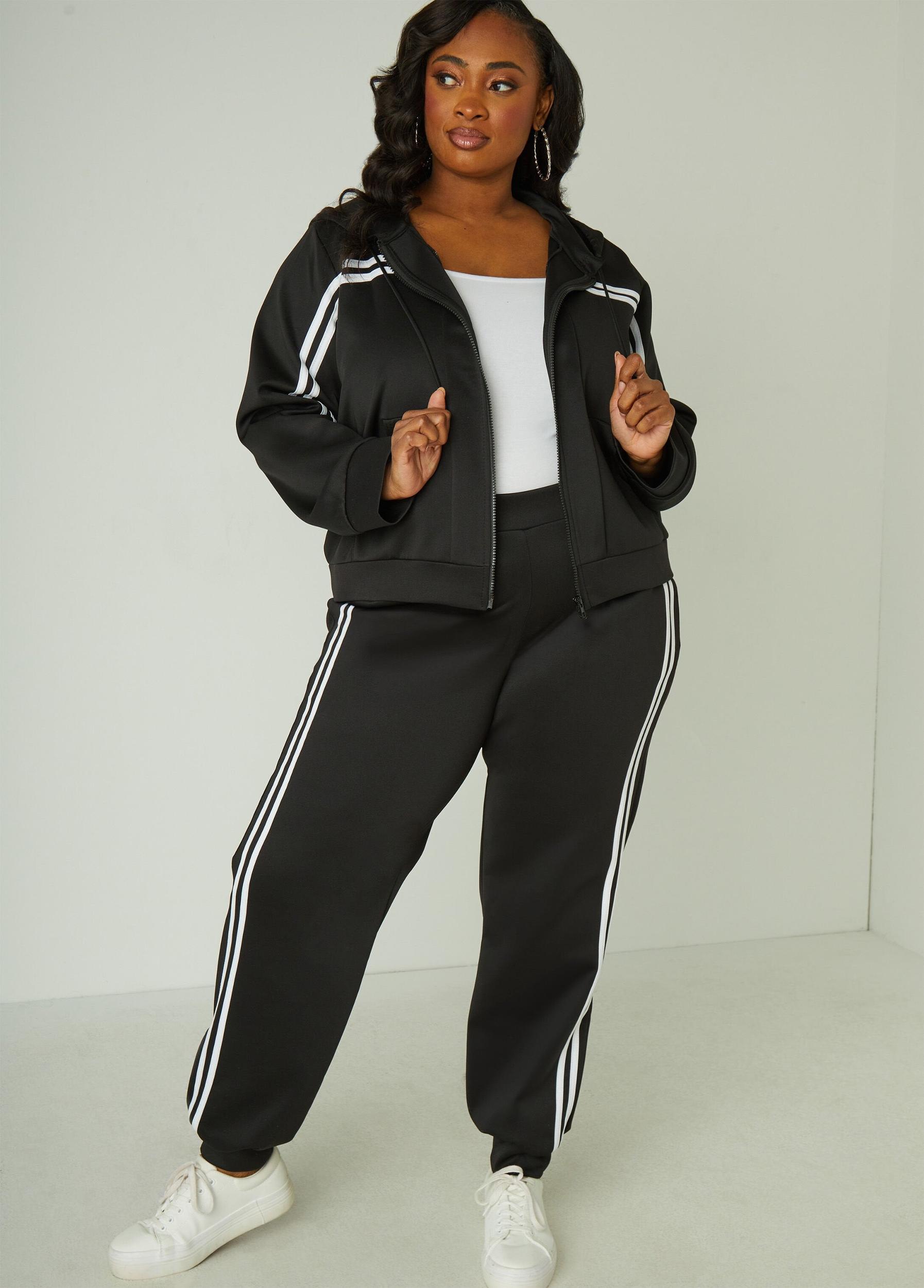 Striped Hooded Track Jacket Product Image