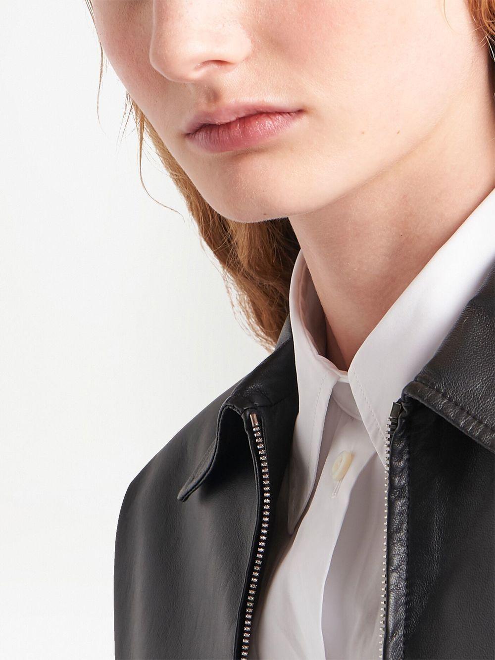 cropped leather jacket Product Image