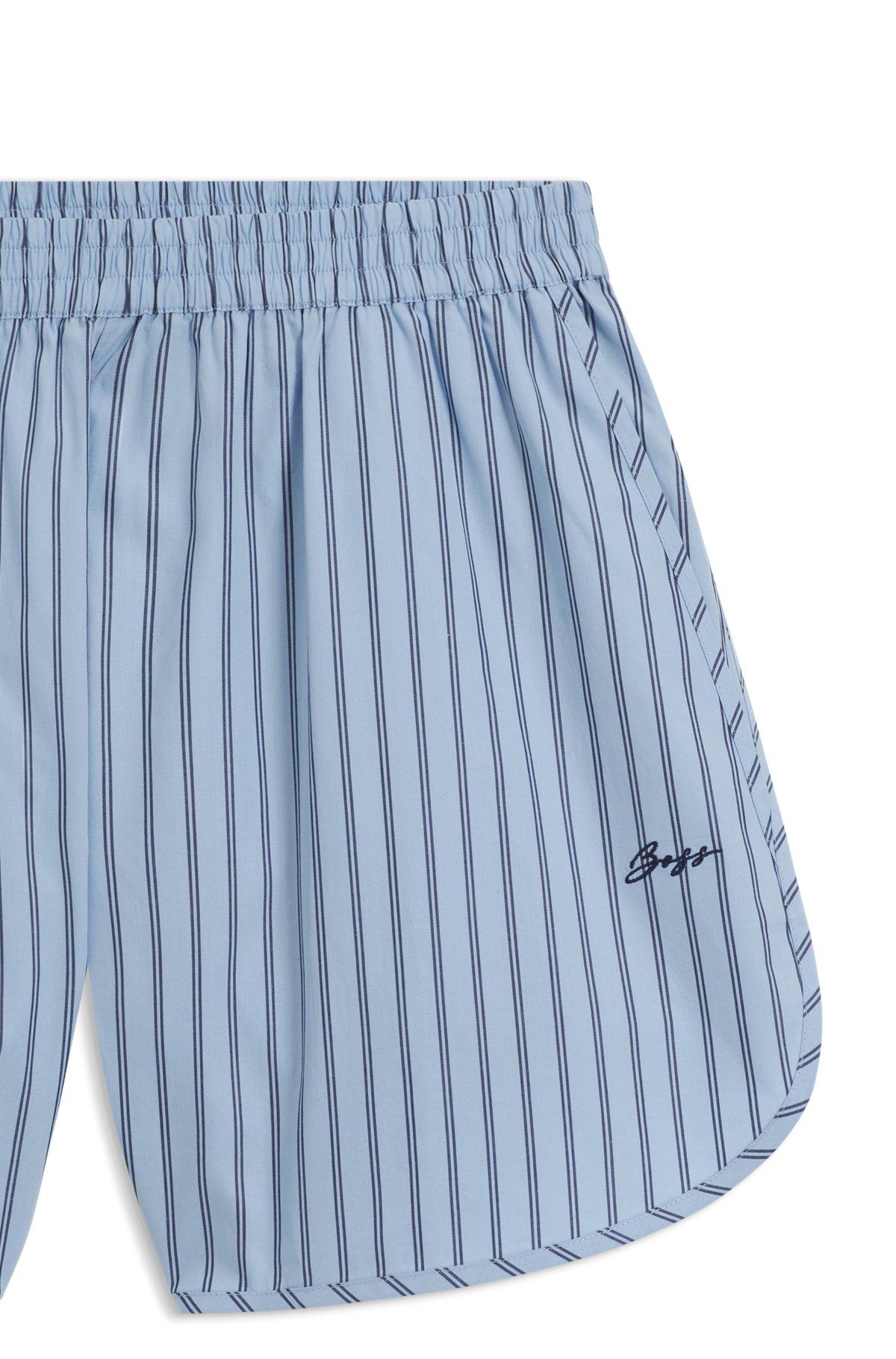 Vertical-stripe shorts in cotton poplin Product Image