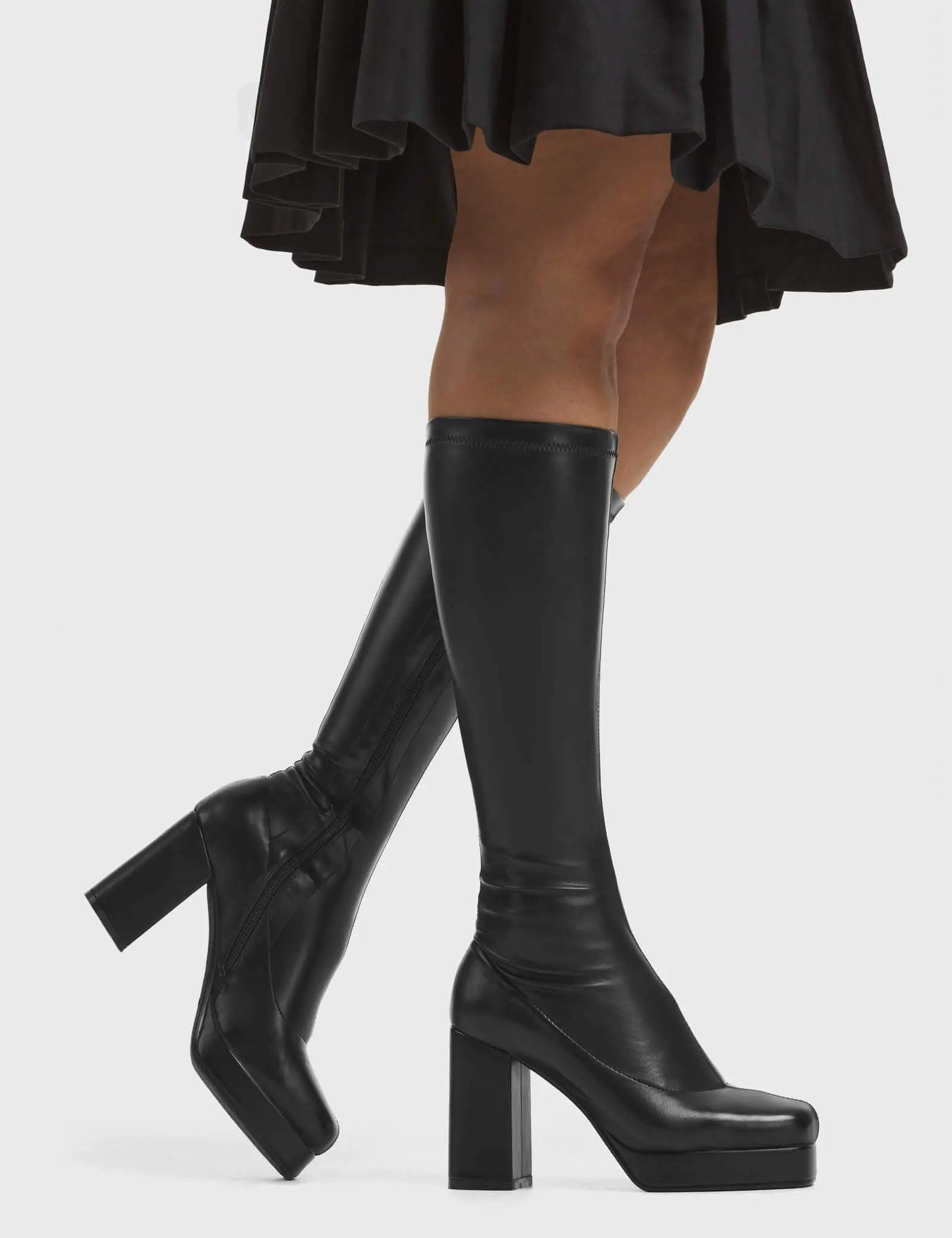 Humble Super Stretchy Chunky Platform Knee High Boots Product Image