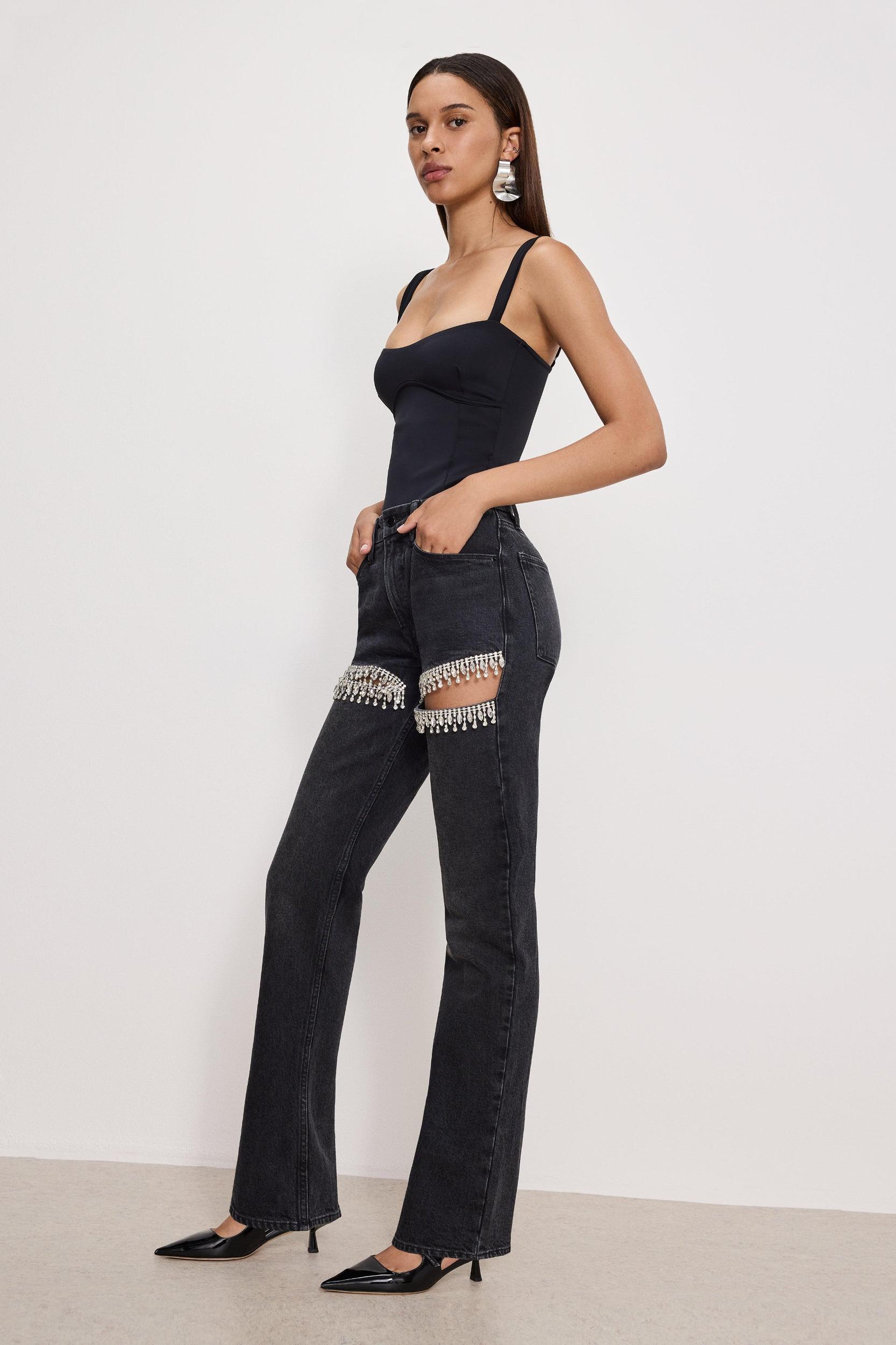 GOOD ICON STRAIGHT DIAMOND JEANS | BLACK376 Product Image