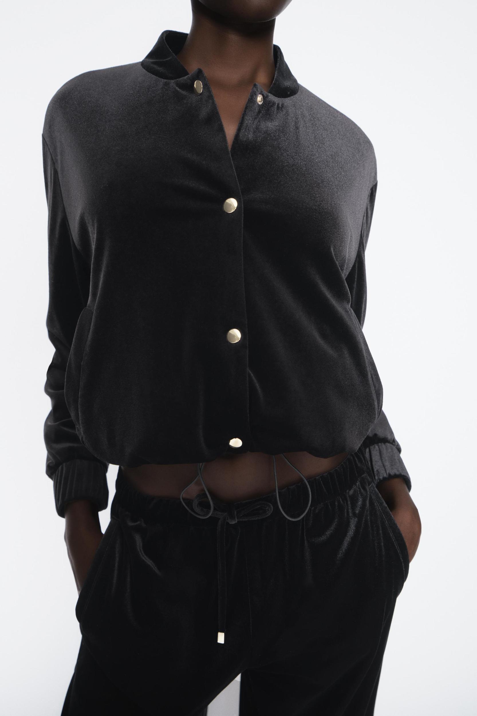 VELVET BOMBER JACKET Product Image