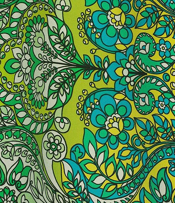 JOHNNY WAS Coordinating Audrey Silk Ornate Print Point Collar Long Sleeve Button Front Blouse Product Image