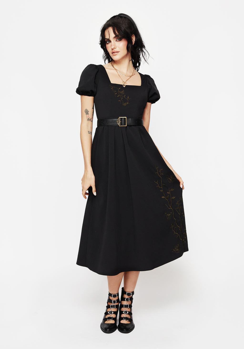 Cressida Moth Embroidered Midi Dress Product Image