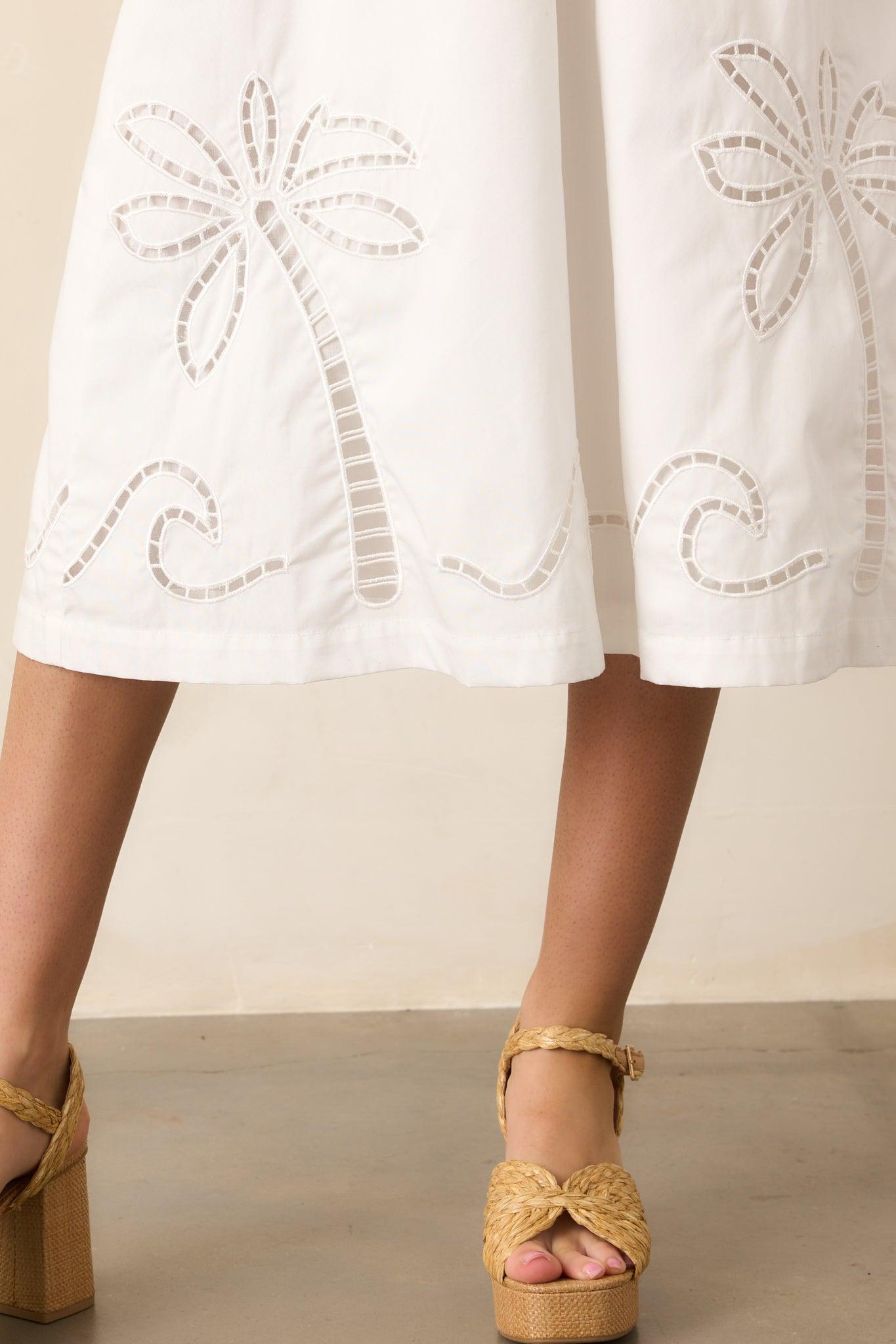 MINKPINK Romina Broderie White Midi Dress Product Image