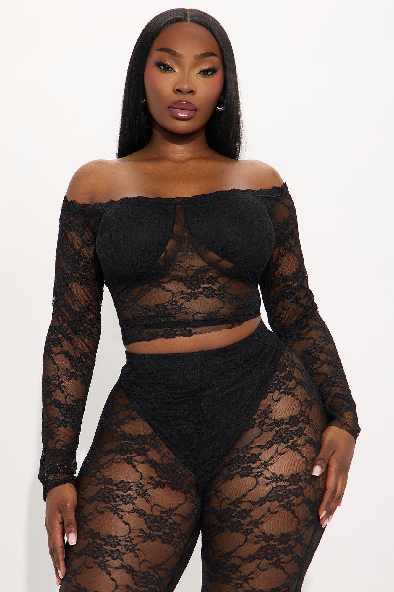 Adryana Lace Pant Set - Black Female Product Image