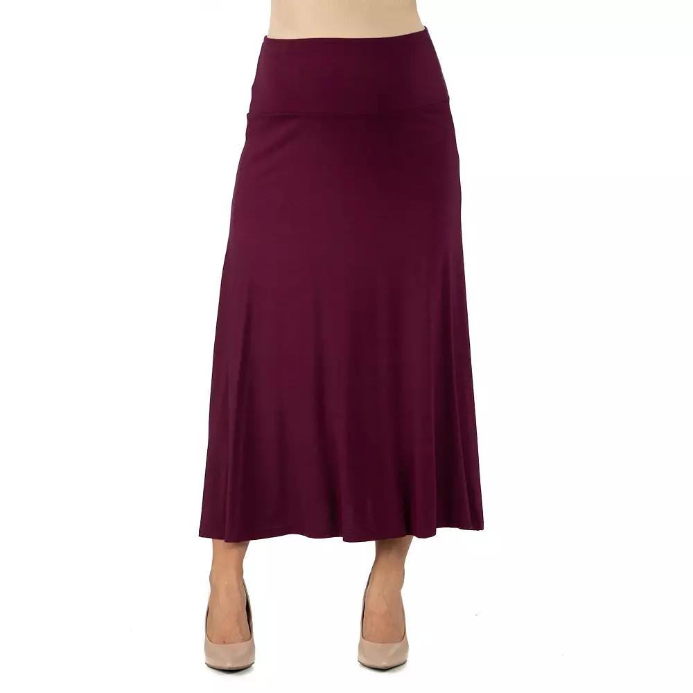 Maternity 24Seven Comfort Apparel Elastic Waist Maxi Skirt, Women's,  Product Image
