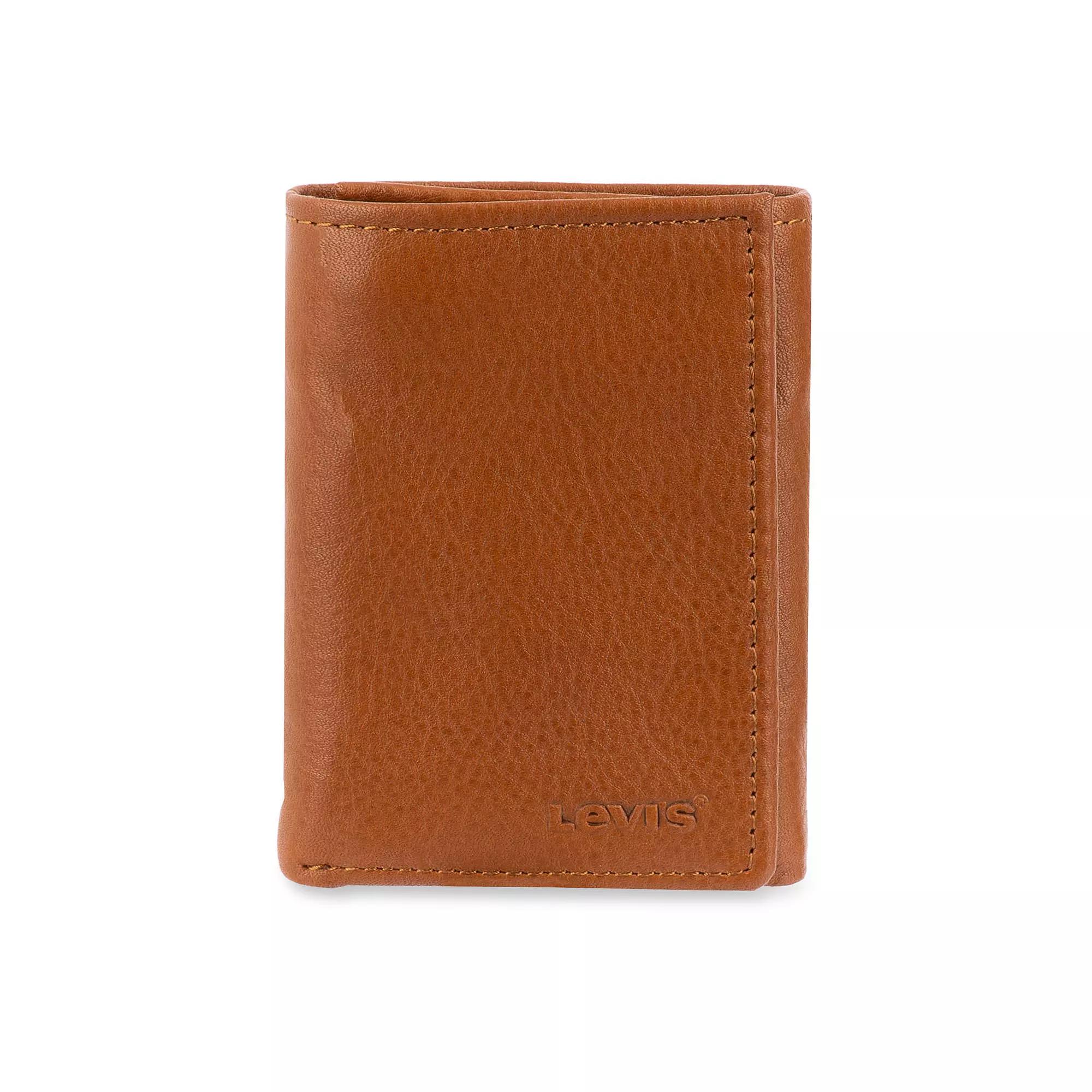 Men's Levi's RFID-Blocking Slim Trifold Wallet with Hidden Zipper Pocket, Black Product Image