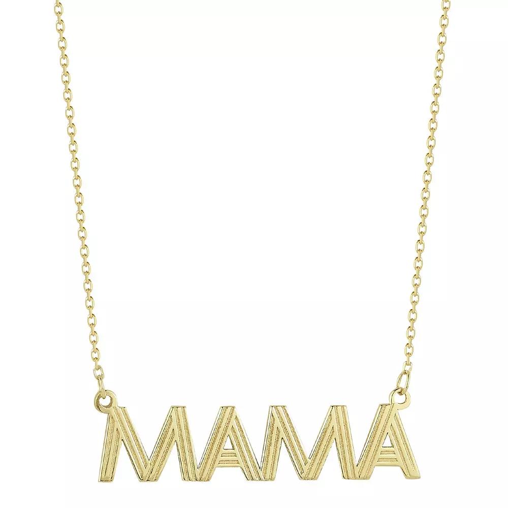 LUMINOR GOLD 14k Gold Vintage "MAMA" Pendant Necklace, Women's, Size: 18", Yellow Product Image