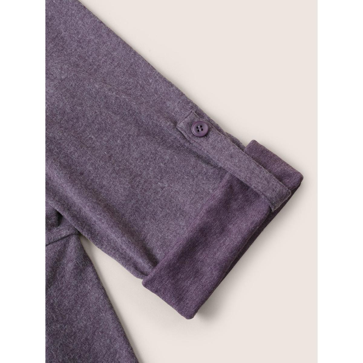 Plus Size Lace Panel Roll Tab Sleeve Open Front Kimono Women Mauve Elegant Woven ribbon&lace trim Everyday Kimonos BloomChic 10/M Product Image