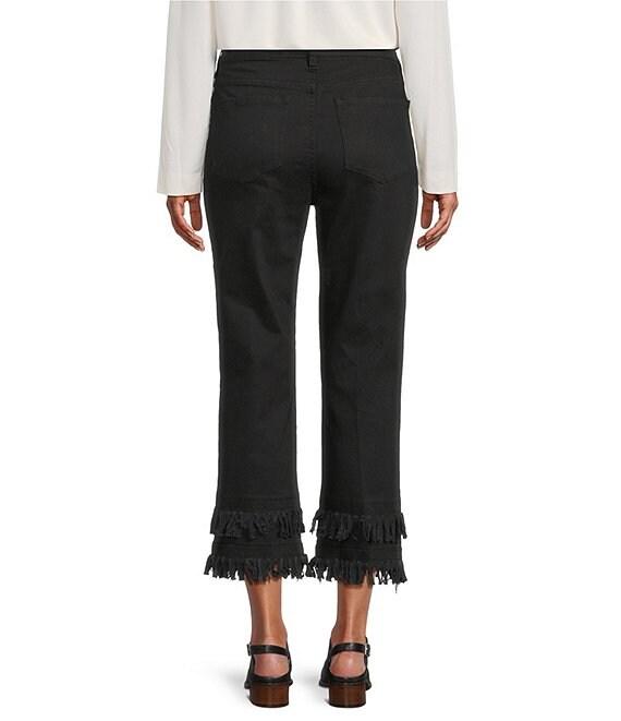 John Mark Straight Leg 5-Pocket Fringe Hem Crop Jeans Product Image