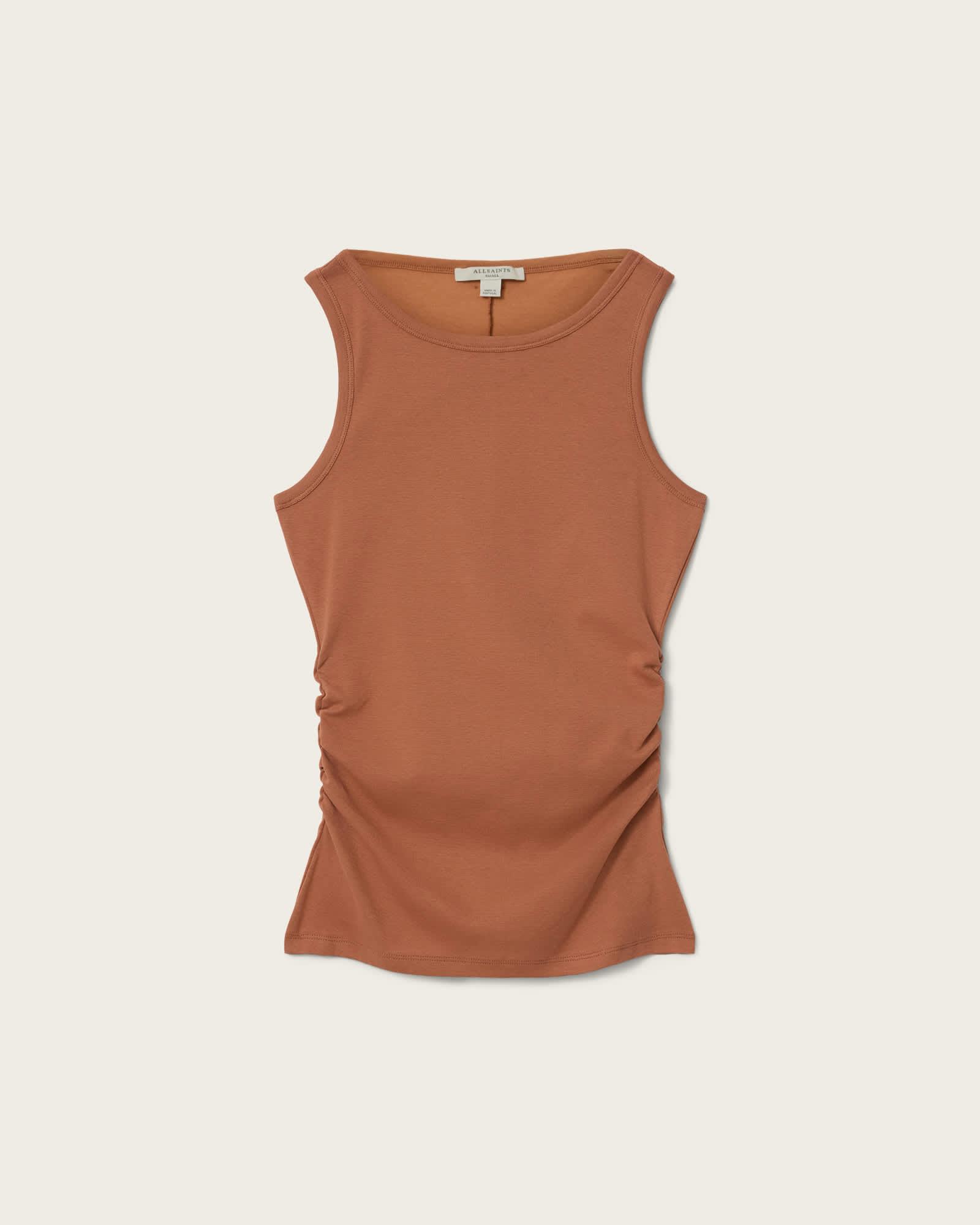 Katarina Boat Neck Slim Fit Tank Top PECAN BROWN | ALLSAINTS US Product Image