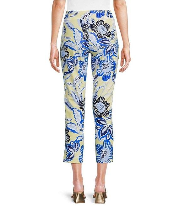 Jude Connally Lucia Blooming Botanics Print Jude Cloth Stretch Knit Wrinkle Free Pull-On Coordinating Cropped Pants Product Image