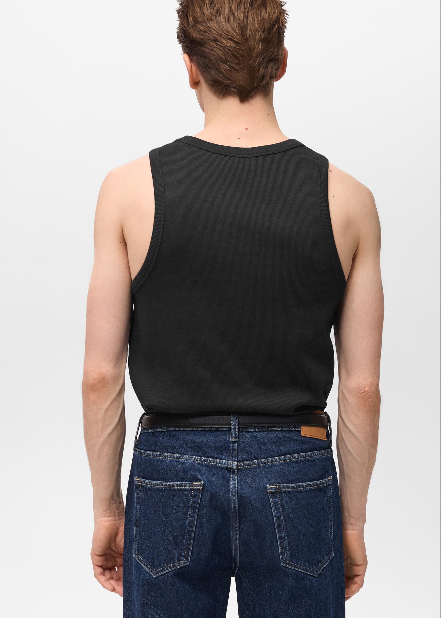 Slim-fit ribbed tank top - Men | MANGO USA Product Image