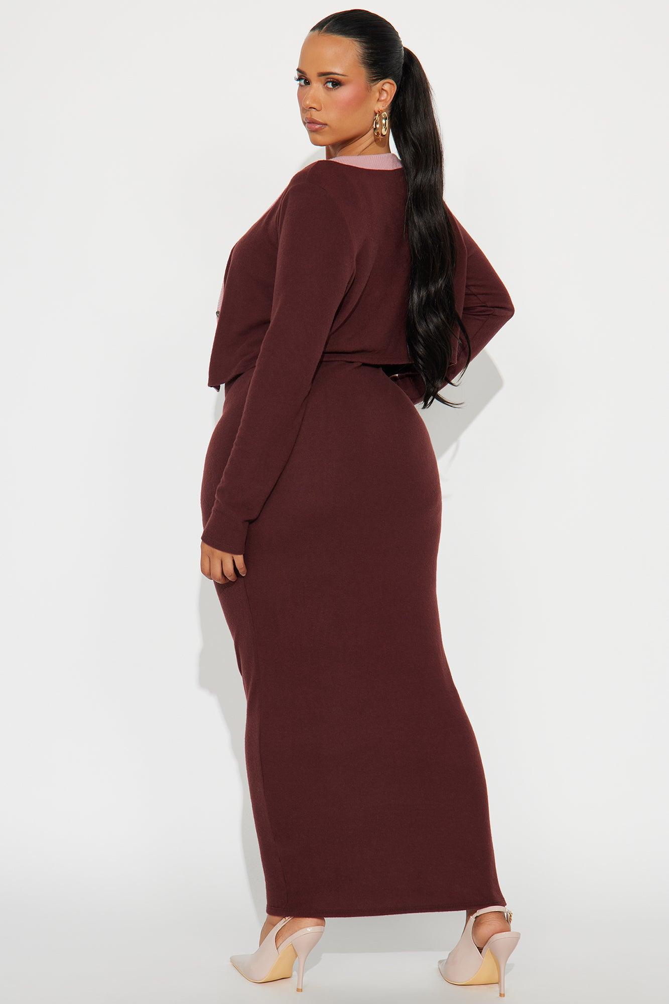 Literally No Maxi Dress Set - Brown/combo Female Product Image
