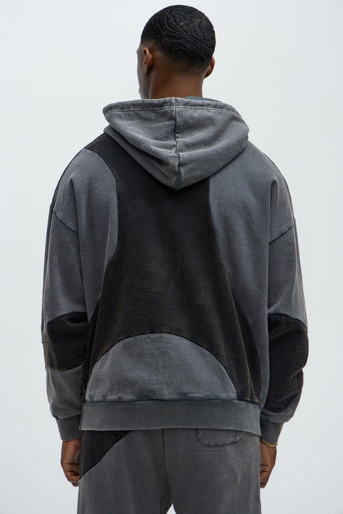 Washed Abstract Hoodie - Black Product Image