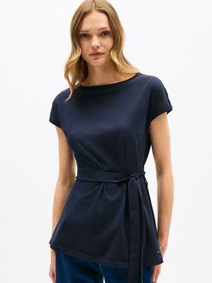 Stretch-Cotton Wrap Top Product Image