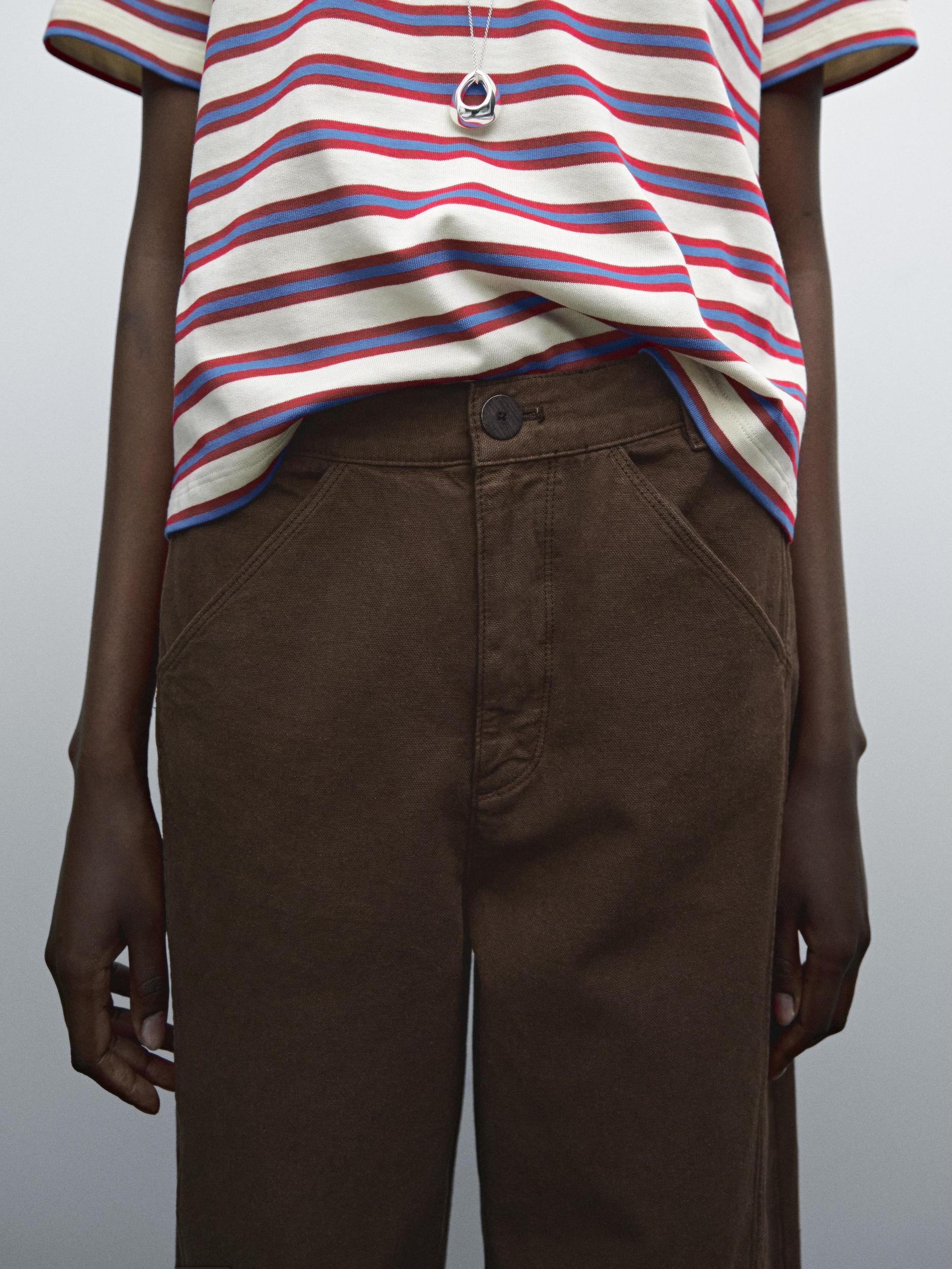 Denim trousers with seam details Product Image