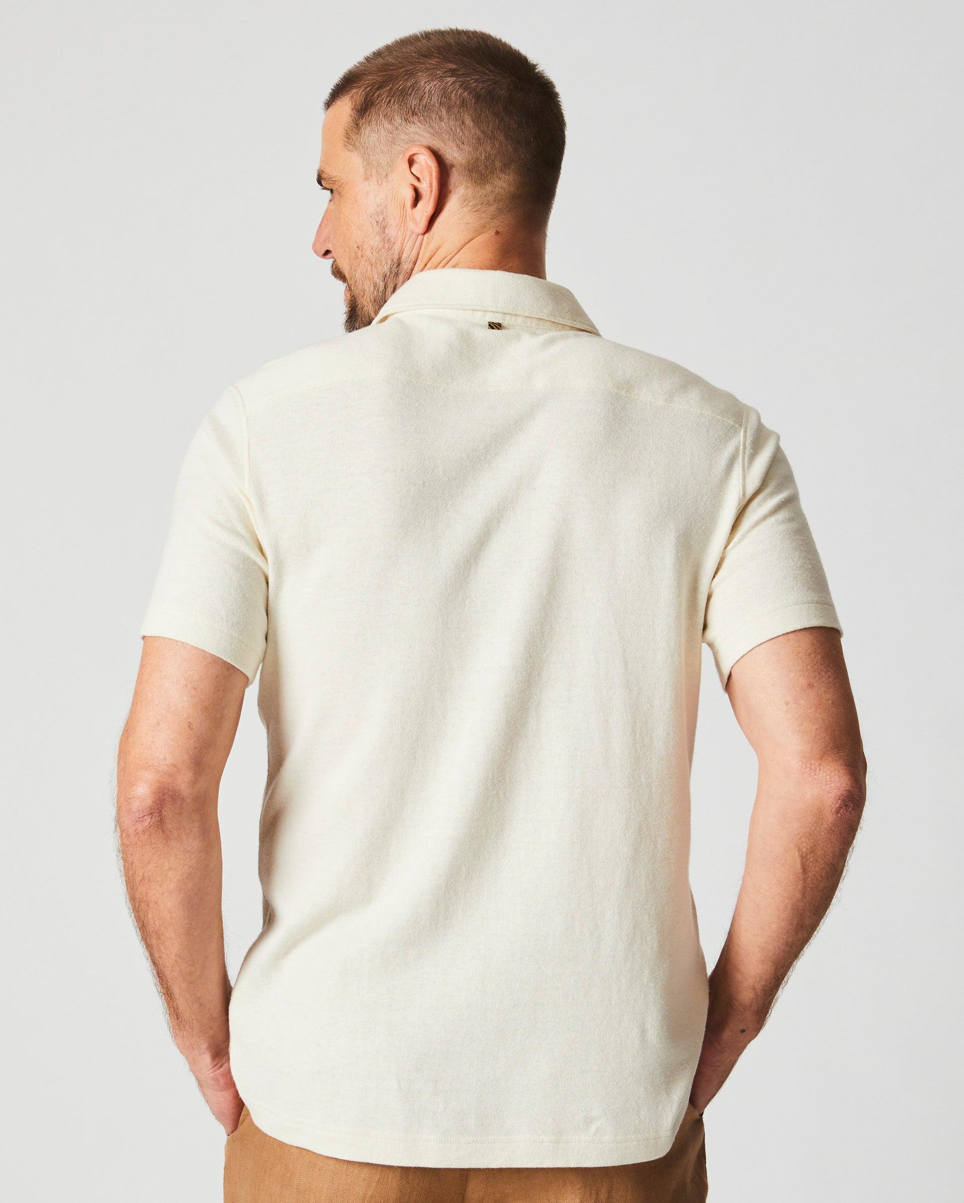 Short Sleeve Hemp Cotton Knit Shirt -  Product Image