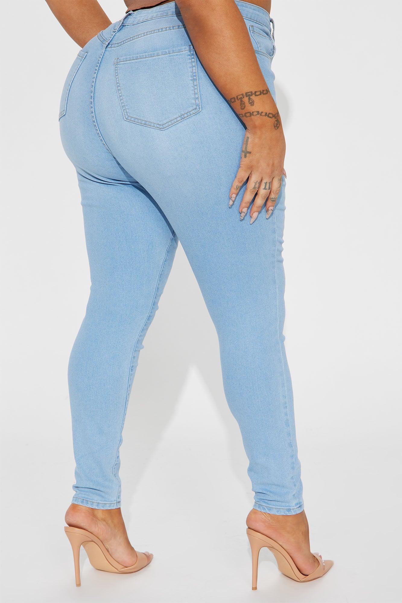 Alaia High Rise Stretch Skinny Jeans - Light Wash Product Image