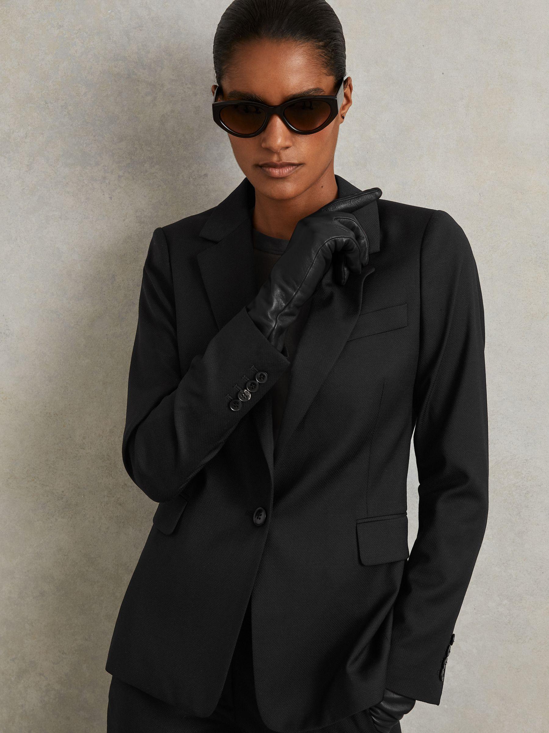 Petite Single Breasted Suit Blazer in Black Product Image