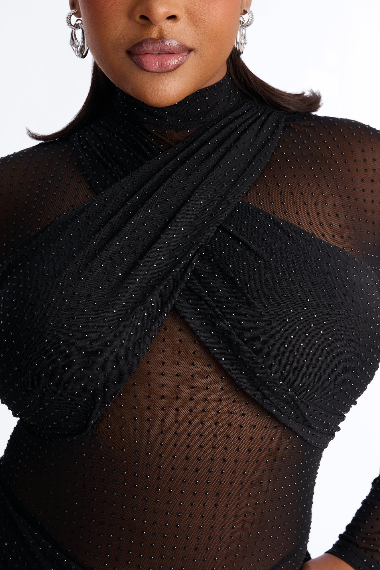 Evangeline Embellished Straight Leg Jumpsuit - Black Female Product Image