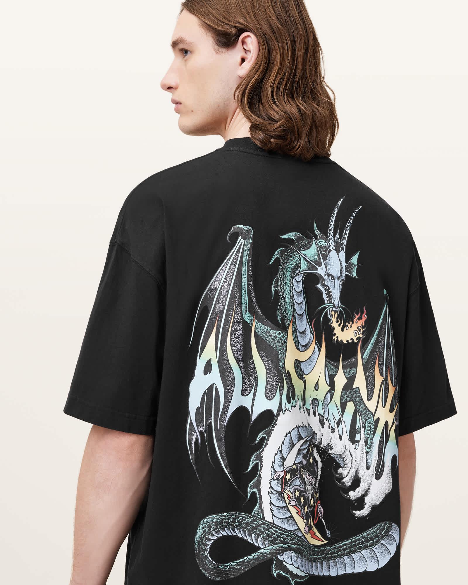 Dragon Wave Oversized Short Sleeve T-Shirt Product Image