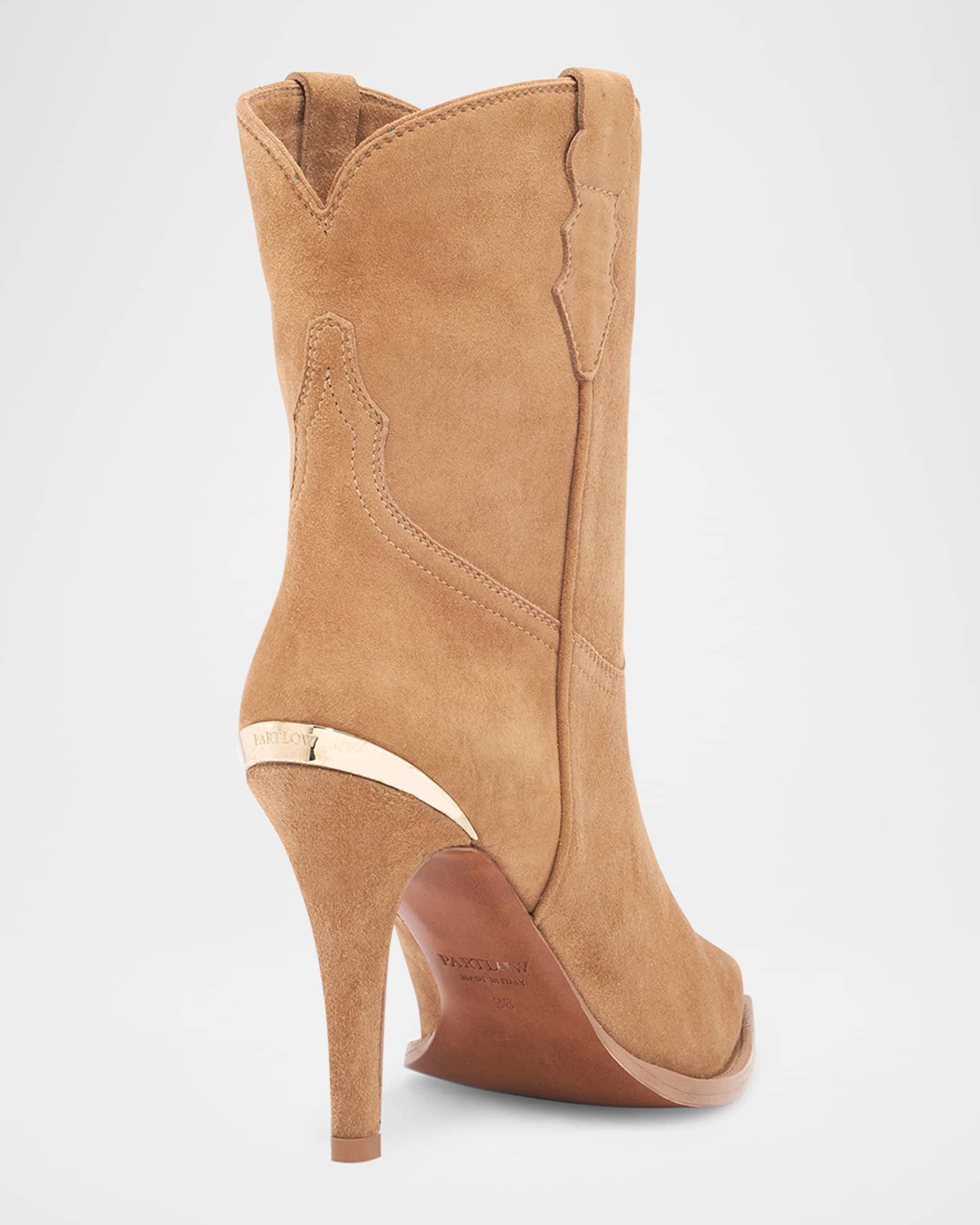 Katie Suede Western Stiletto Booties Product Image