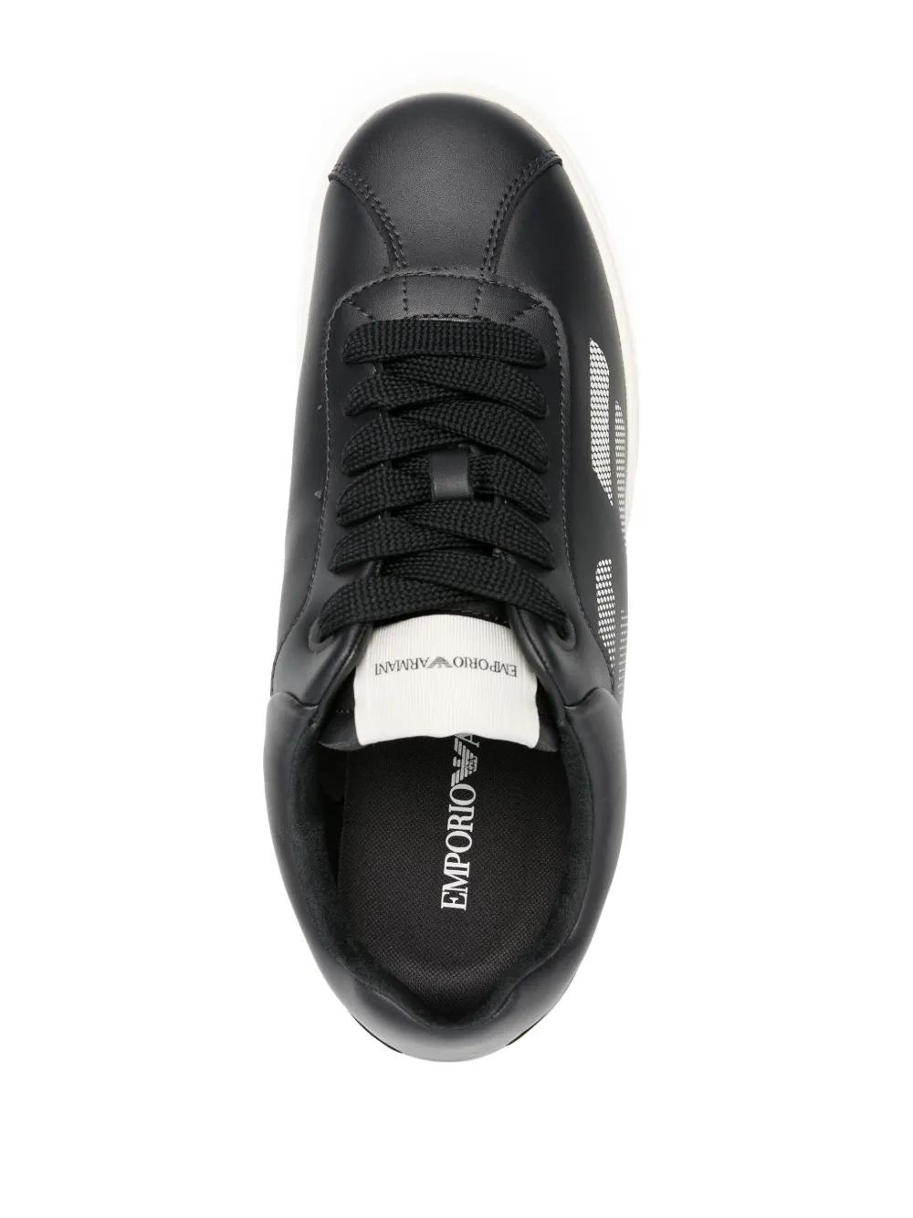 eagle-print leather sneakers Product Image