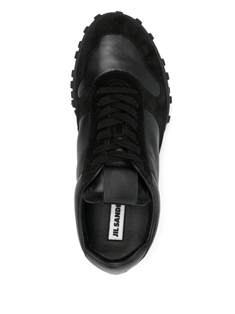 leather lace-up sneakers Product Image