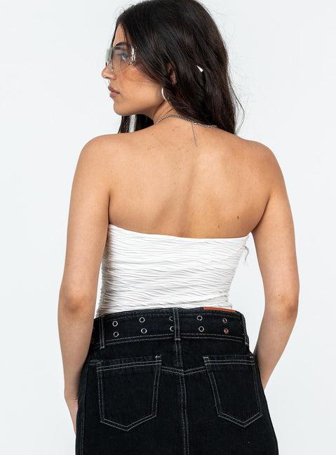 Makena Strapless Bodysuit White Petite Product Image