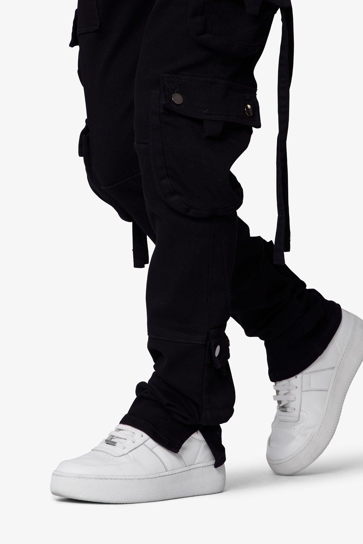 D152 Cargo Straight Denim - Black Male Product Image