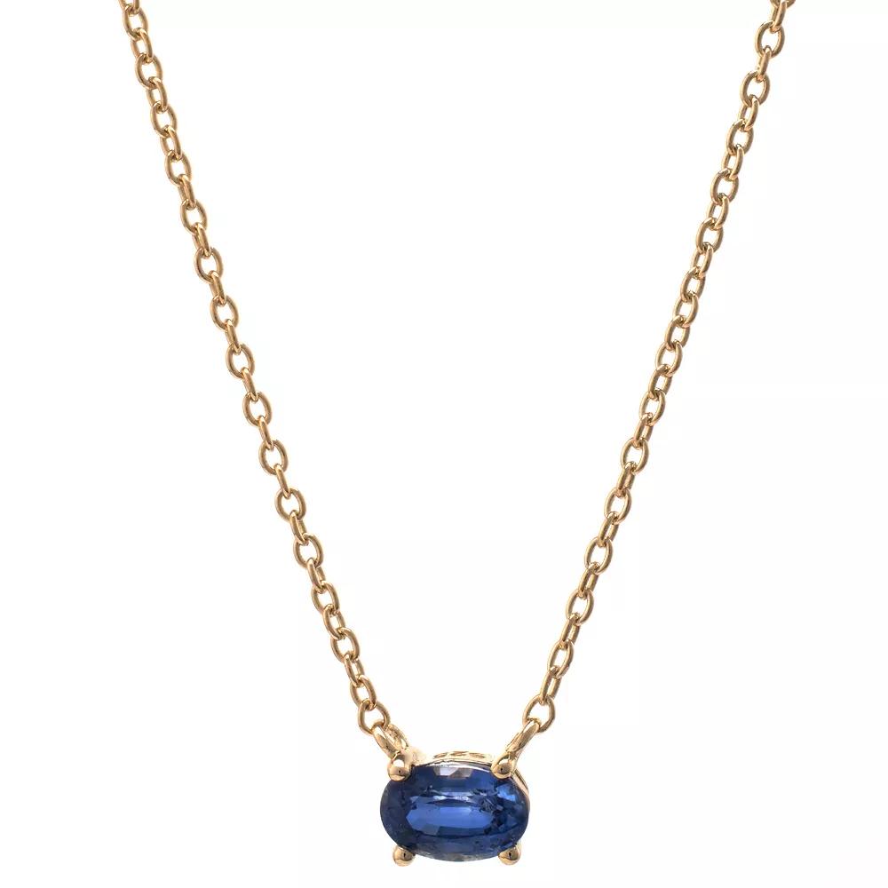 Gemistry 14k Gold Blue Kyanite Pendant Necklace, Women's,  Product Image