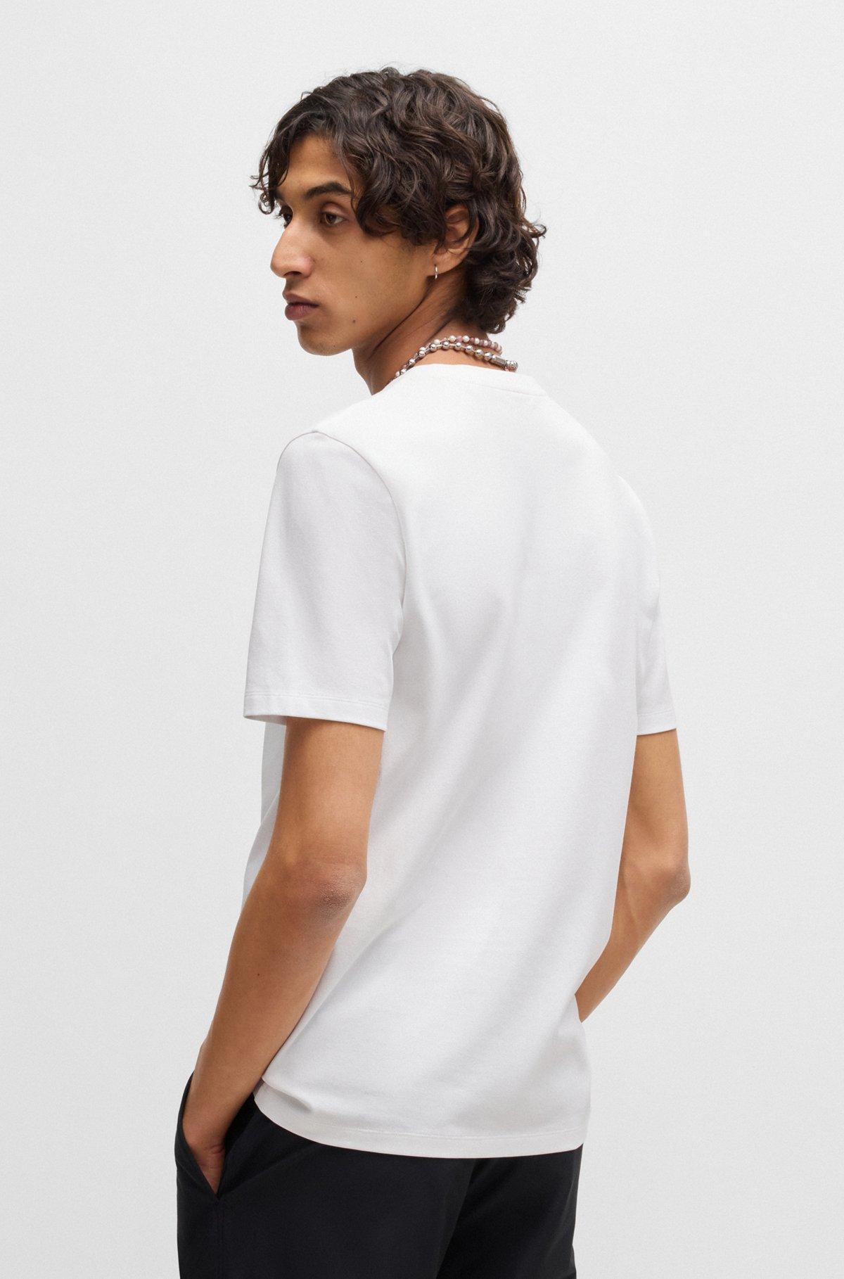 Slim-fit T-shirt in mercerized stretch-cotton piqué Product Image