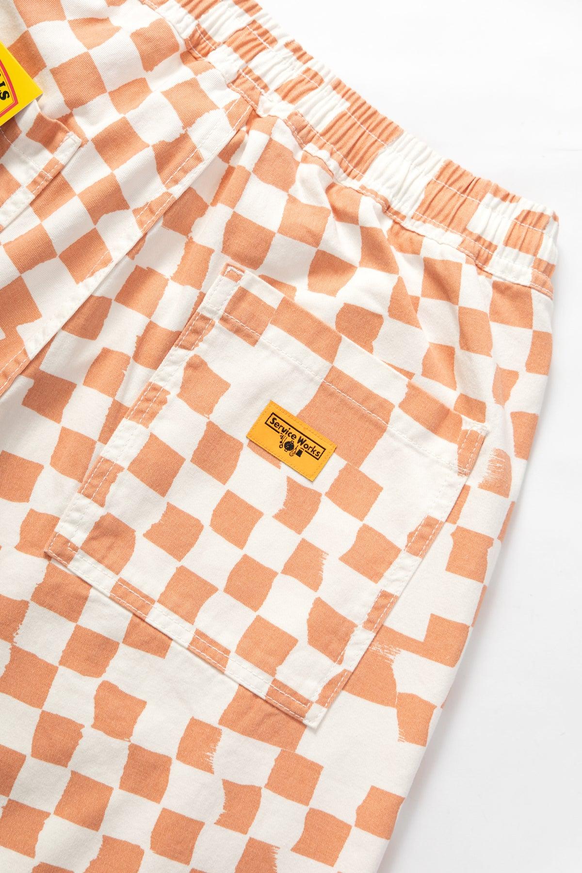 Printed Chef Shorts - Salmon Checker Product Image