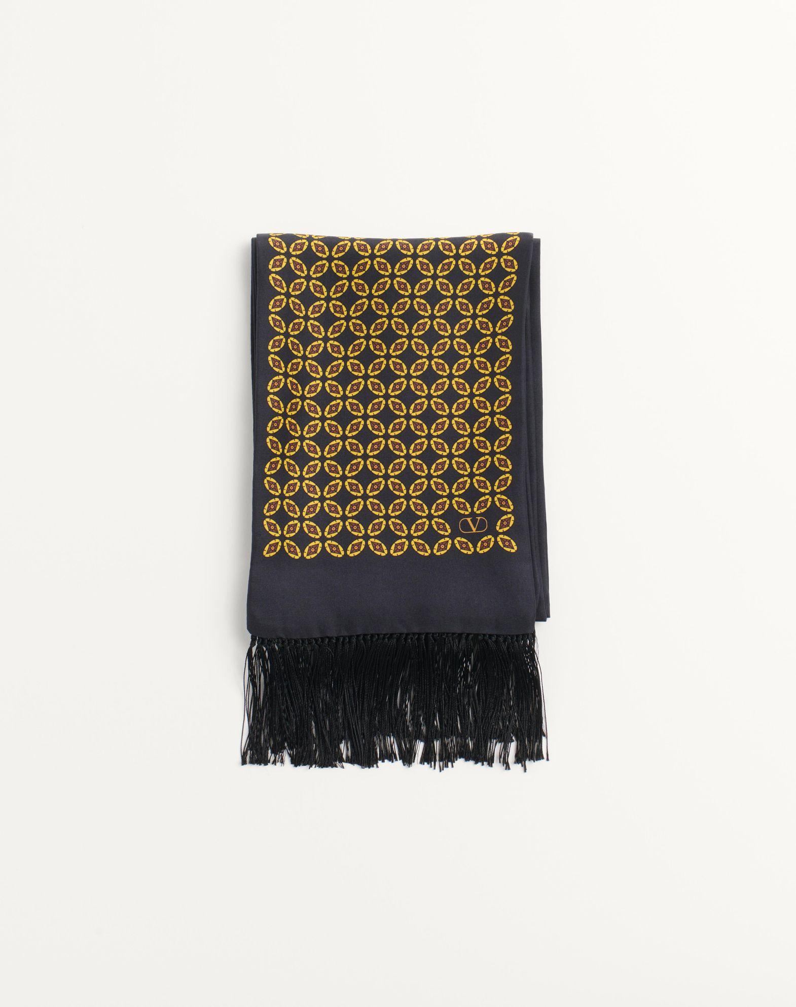 Chamber Silk Bandeau Scarf With Fringe Product Image