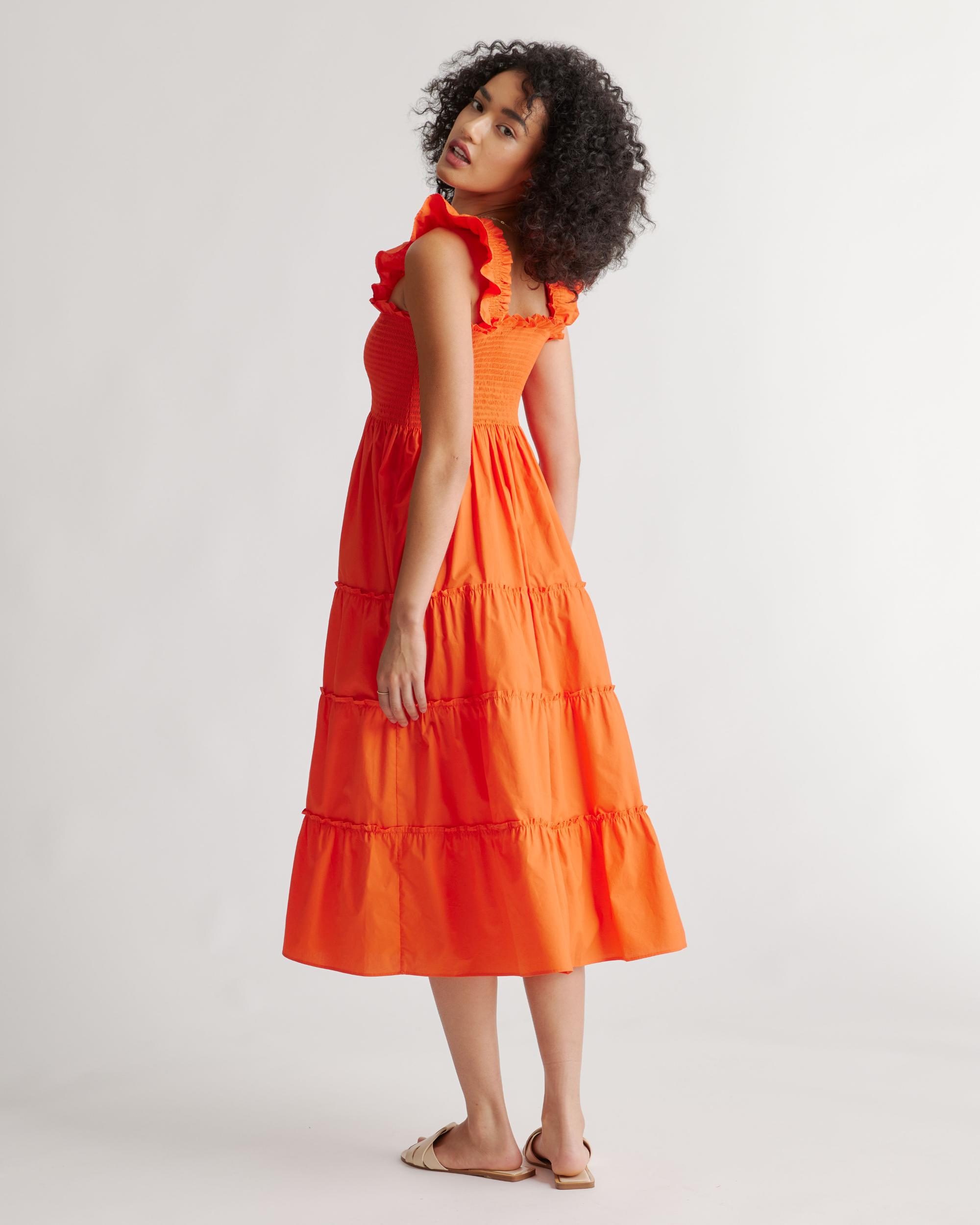 Quince | Women's Poplin Smocked Midi Dress Organic Cotton Product Image