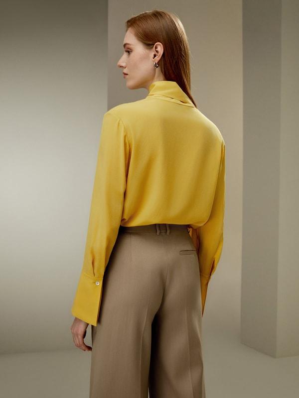 Flowing Draped Tie-Neck Blouse Product Image