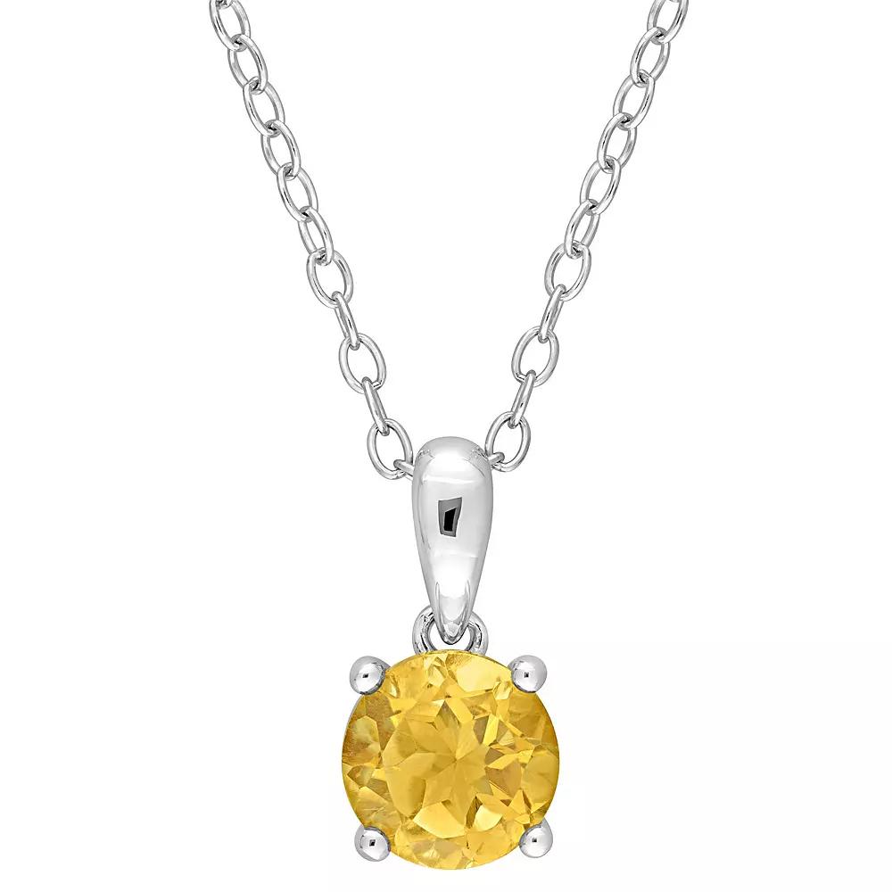 Stella Grace Sterling Silver & Gemstone Stud Pendant Necklace, Womens Aquamarine Product Image