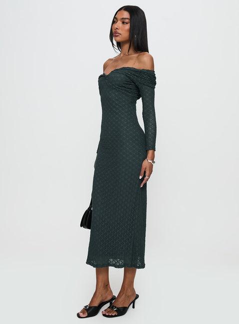 Elexis Off The Shoulder Maxi Dress Blue Product Image